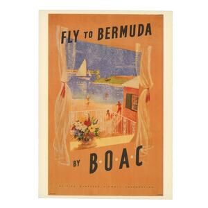 Drumahoe Graphics Postcard Fly to Bermuda by B.O.A.C. DGA27